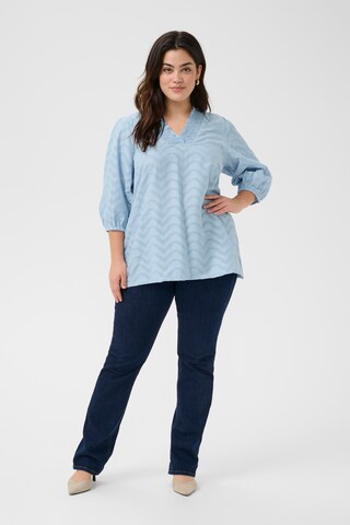 KAFFE CURVE Bluse 'Vitana' i blå