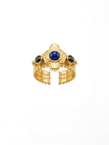 Nemomatheo Ring 'Byzantine – Statement-Ring mit Lapislazuli & Akzentsteinen' in Gold: front