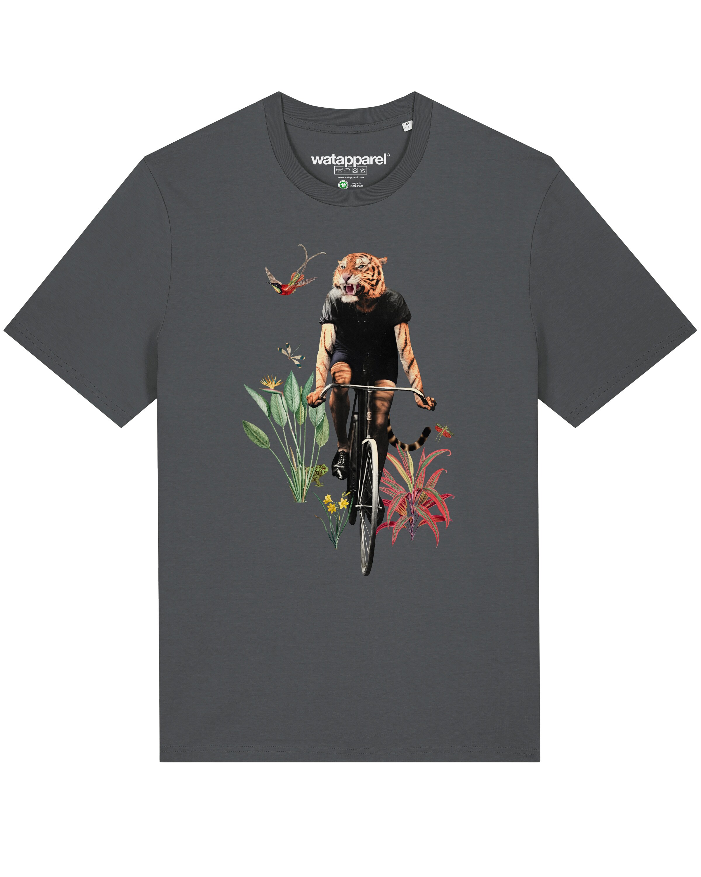 T-Shirt ' Fancy Tiger ' Watapparel en gris : devant
