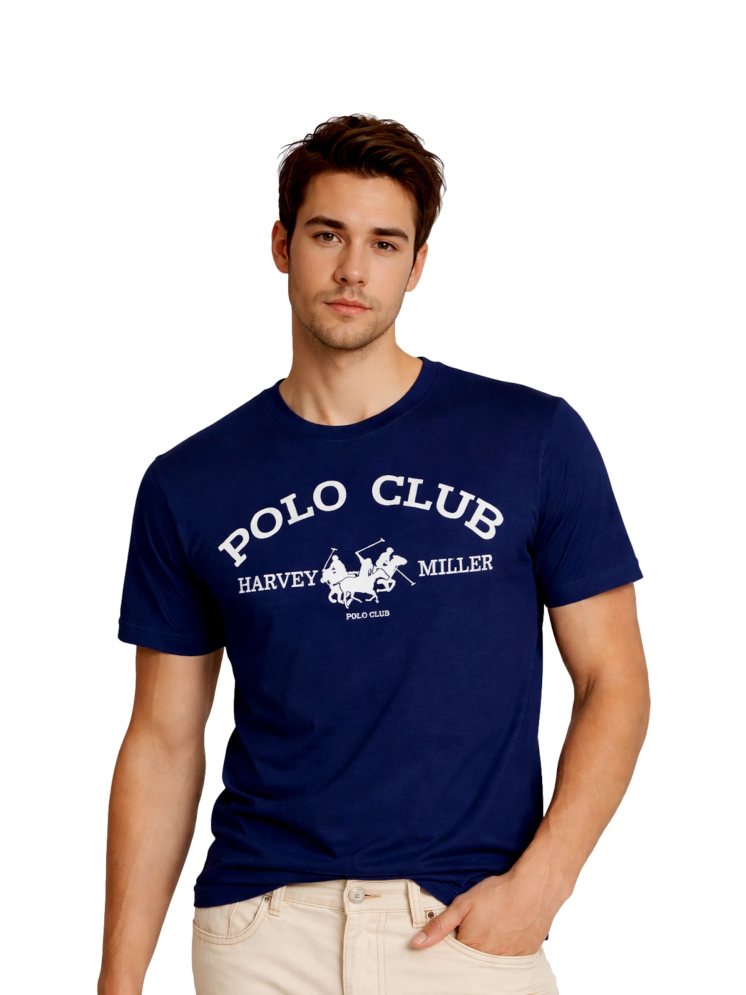 HARVEY MILLER Shirt 'Polo Club' in Blauw: voorkant