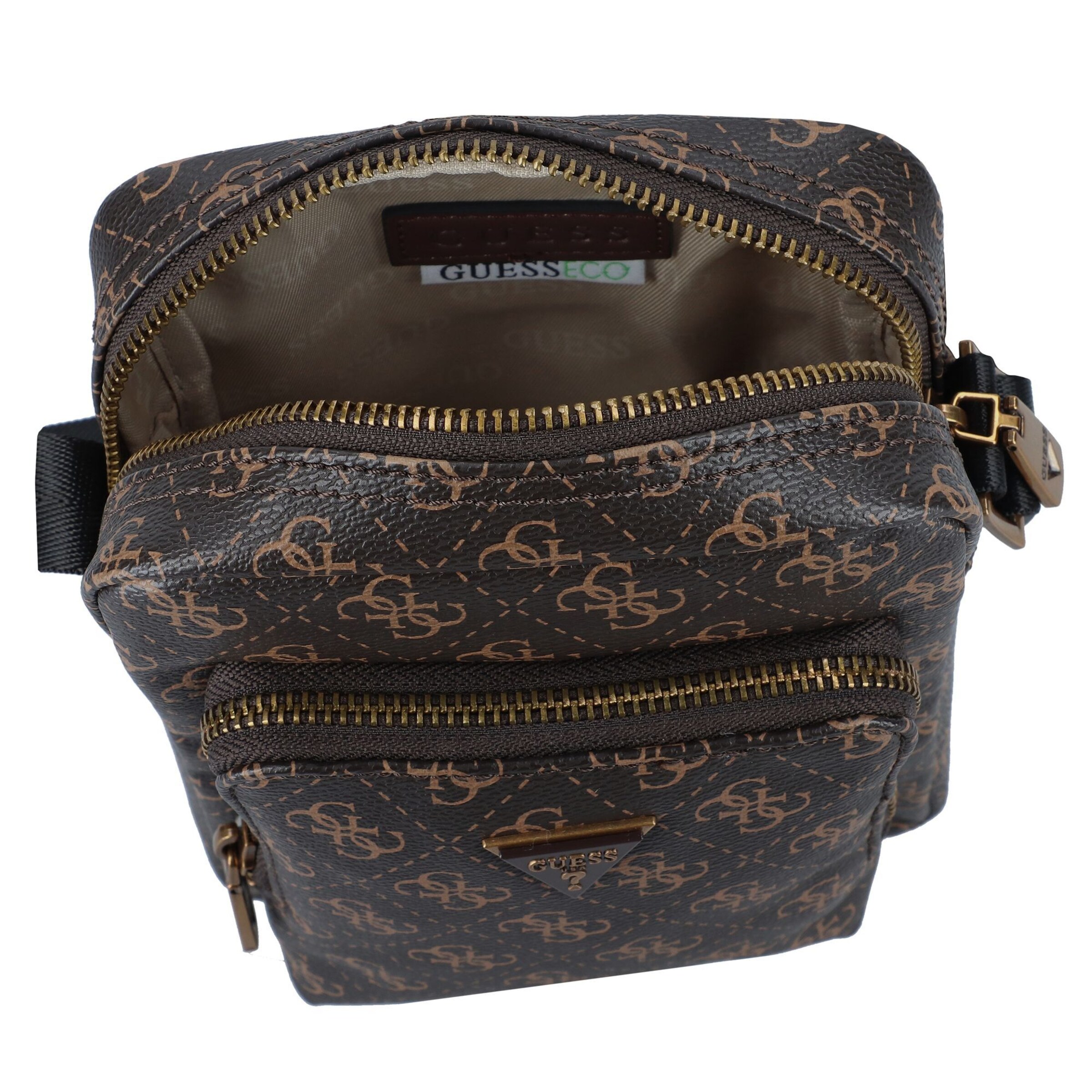 GUESS Axelremsväska 'MILANO XBODY W FRONT POCKET' i brun