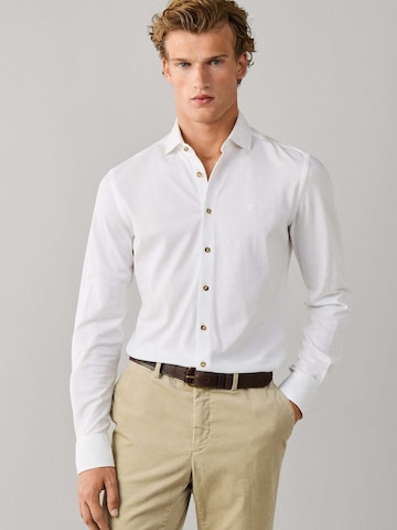 Coupe regular Chemise Hackett London en blanc : devant