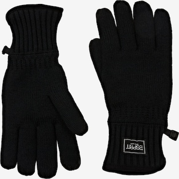 ESPRIT Full Finger Gloves in Black: front