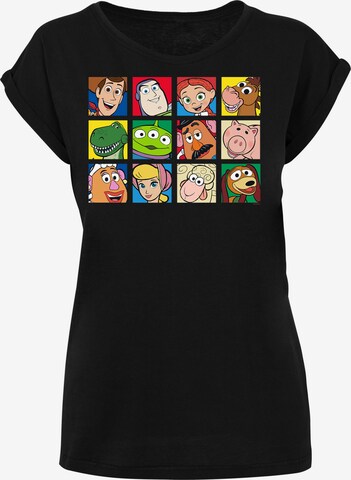 F4NT4STIC Shirt 'Disney Toy Story Character Squares' in Zwart: voorkant