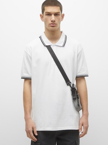 Pull&Bear Poloshirt in Weiß: predná strana