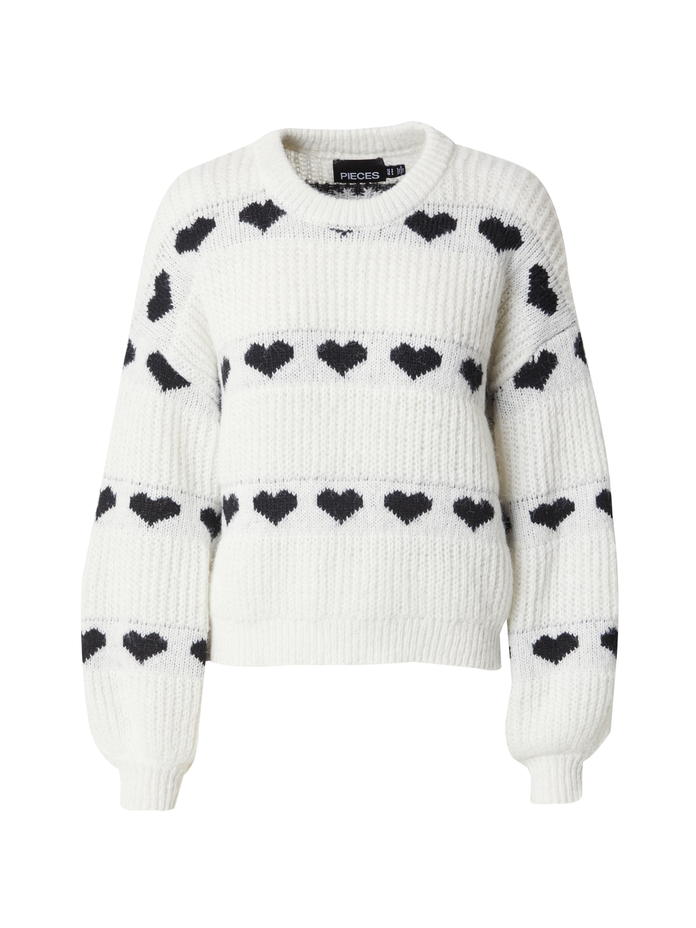 PIECES Tröja 'PCNove' i vit: framsida