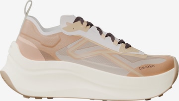Baskets basses Calvin Klein en marron : devant