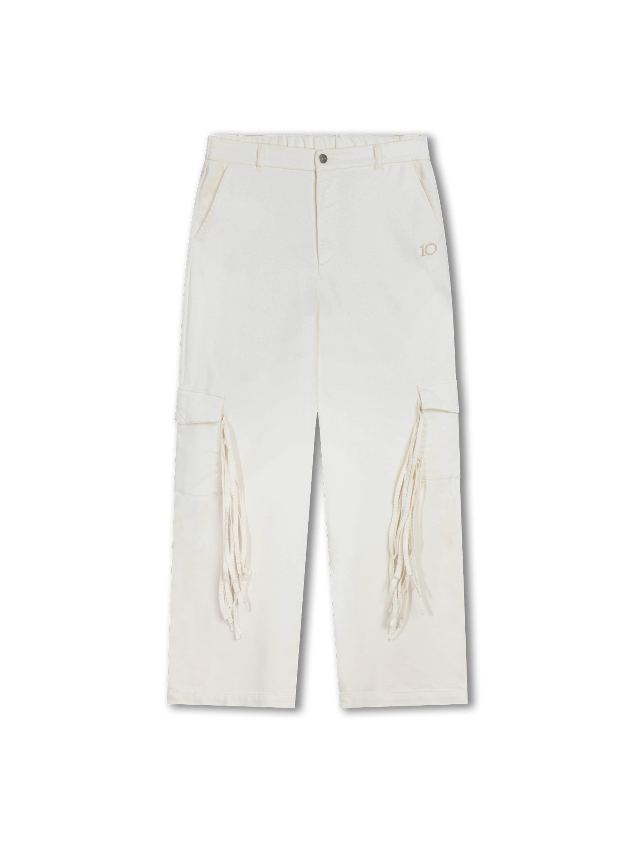 10Days Loosefit Broek in Wit: voorkant