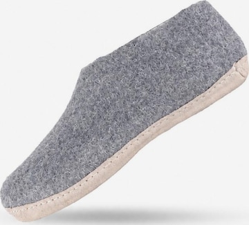 SHUS walk with nature Huisschoenen 'Uldhjemmesko (100% ren uld) - m/sål i skind - Dansk Design fra SHUS' in Grijs: voorkant