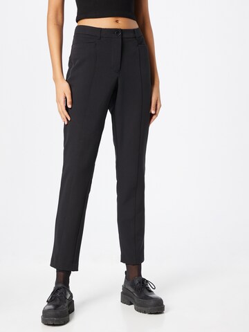 MORE & MORE Regular Chino Pants in Black: front