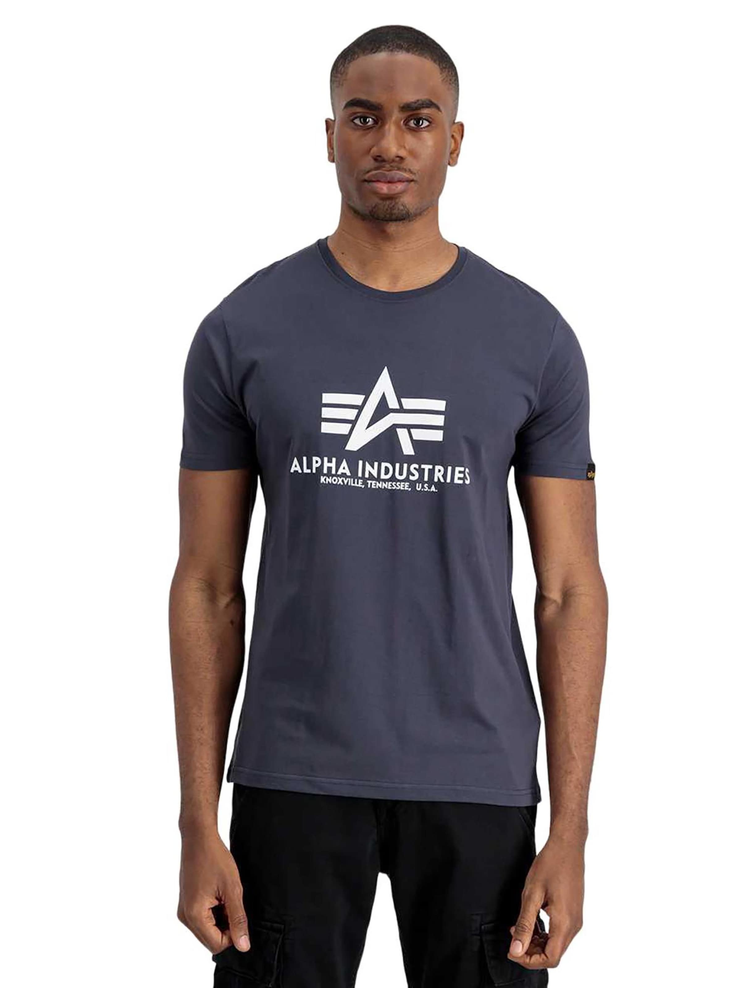 ALPHA INDUSTRIES Koszulka 'Basic' w kolorze niebieski