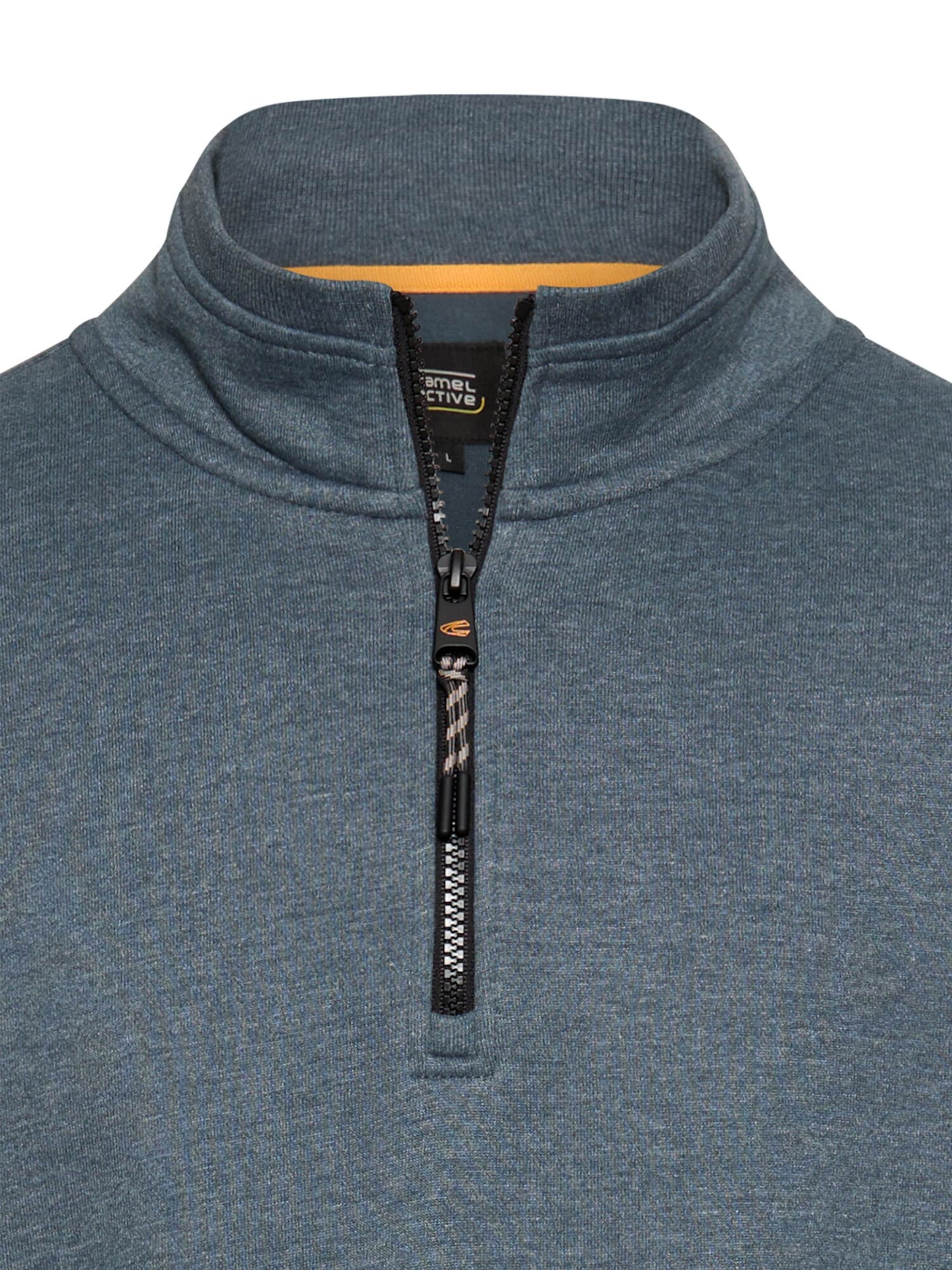 CAMEL ACTIVE Sweatshirt mit Troyerkragen in Blau