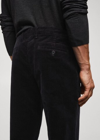 MANGO MAN Slim fit Pants 'berdam' in Black