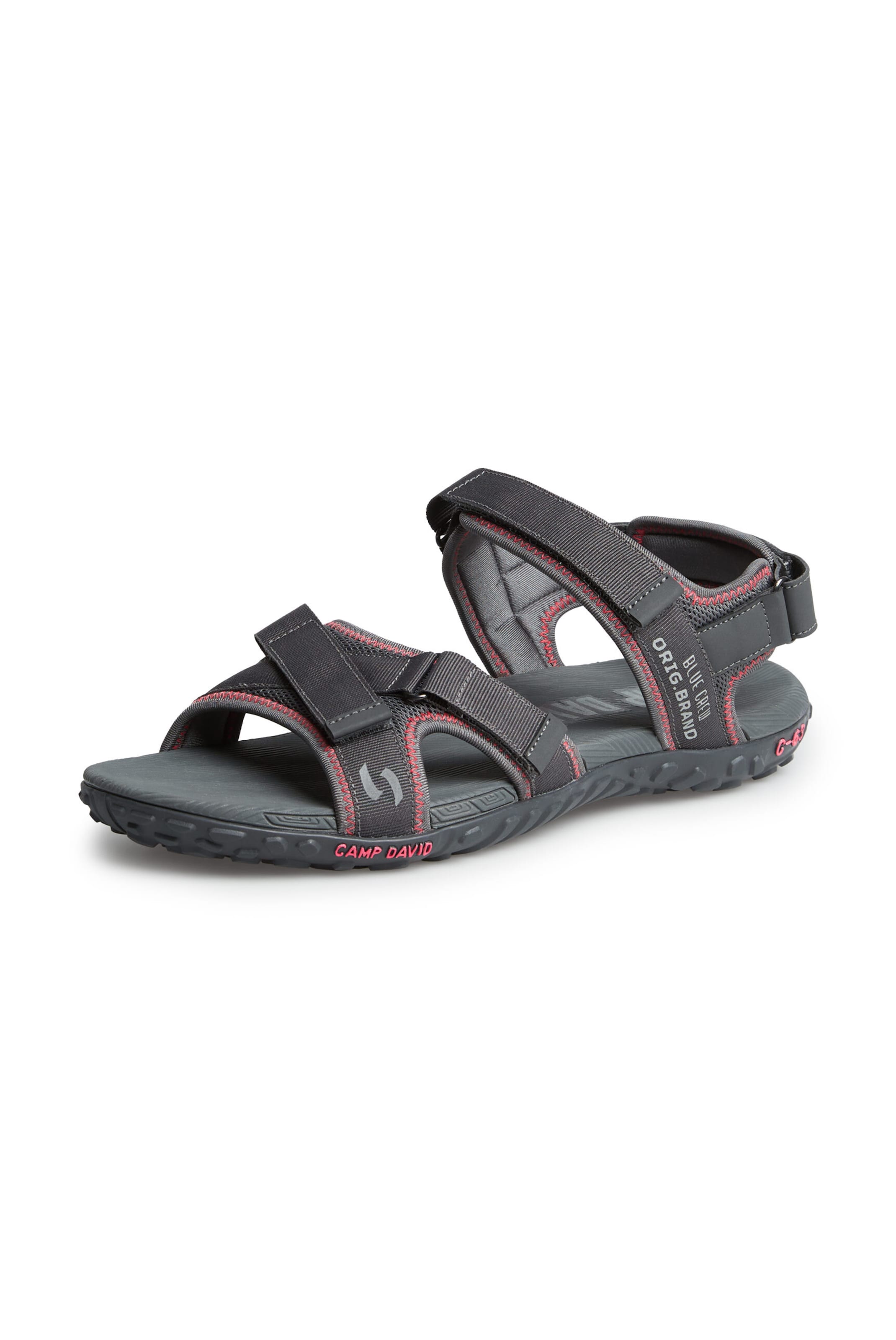 CAMP DAVID Hiking Sandals in Grey: front