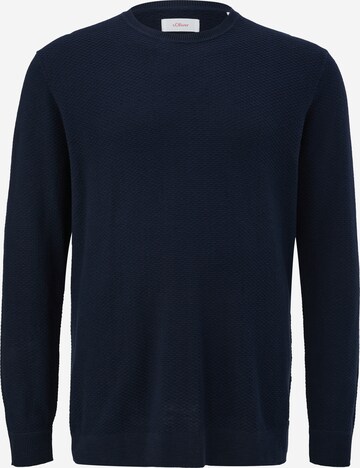 s.Oliver Men Big Sizes Sweater in Blue: front