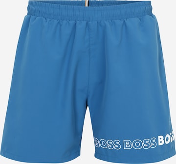 Shorts de bain 'Dolphin' BOSS Black en bleu : devant