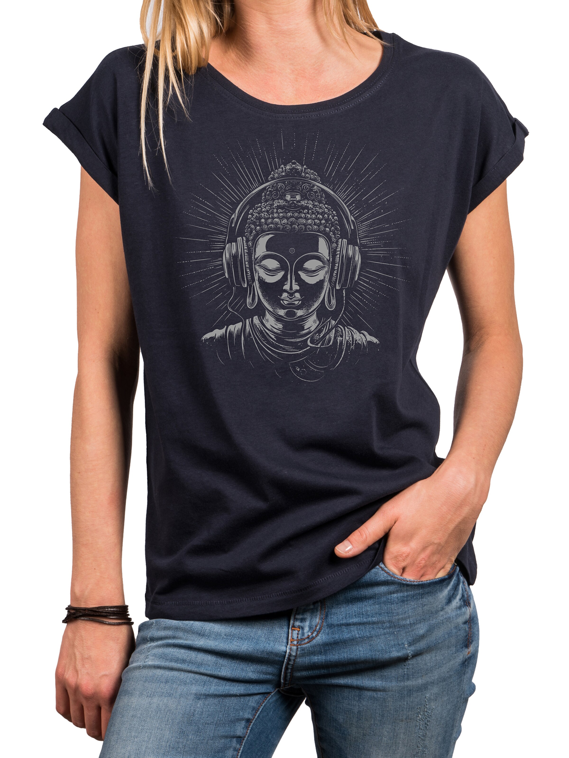 MAKAYA Shirt 'Buddha' in Blue