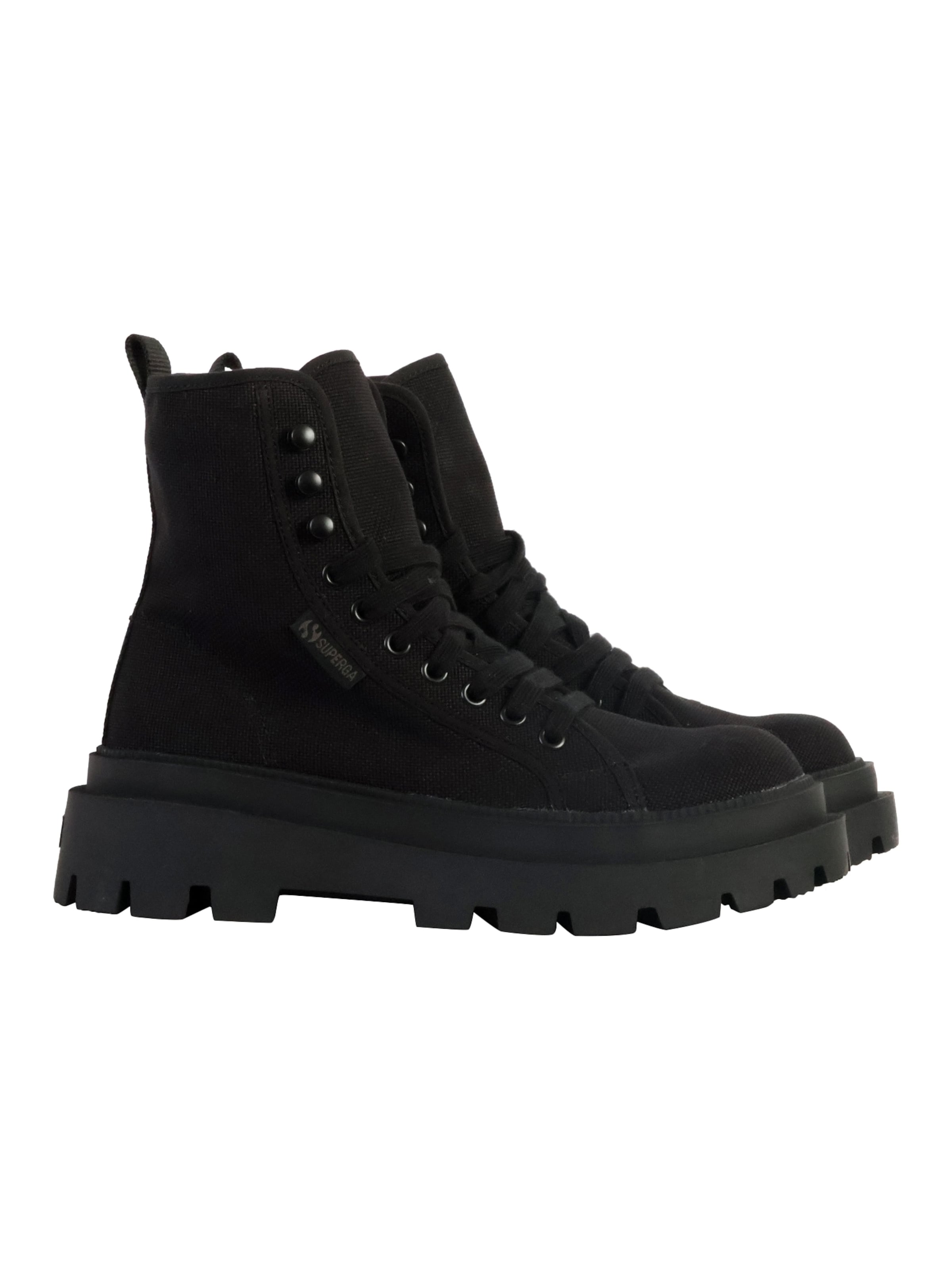 Ankle boots 'Alpina Apex High Vegan Schnürstiefelette' di SUPERGA in nero