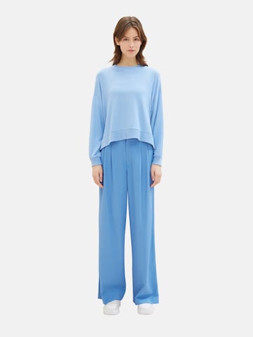 TOM TAILOR DENIM Wide leg Pleat-Front Pants in Blue