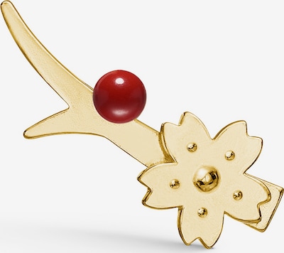 Polar Jewelry Oorbellen 'Sakura Earcrawler - RIGHT' in de kleur Goud / Rood, Productweergave