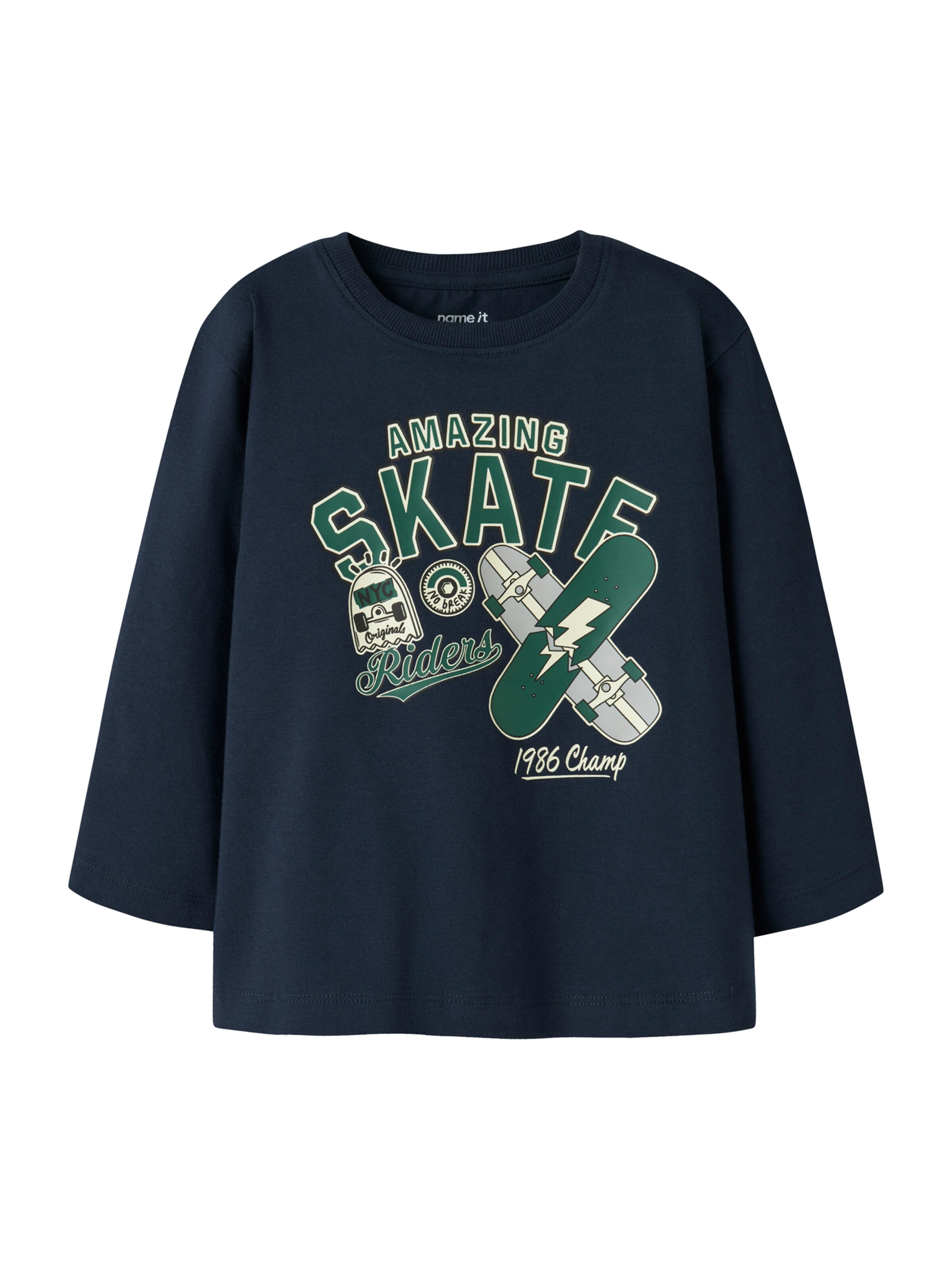 NAME IT Shirt 'NMMLINUS' in 122-128 in Cream / Navy / Dark green, Item view