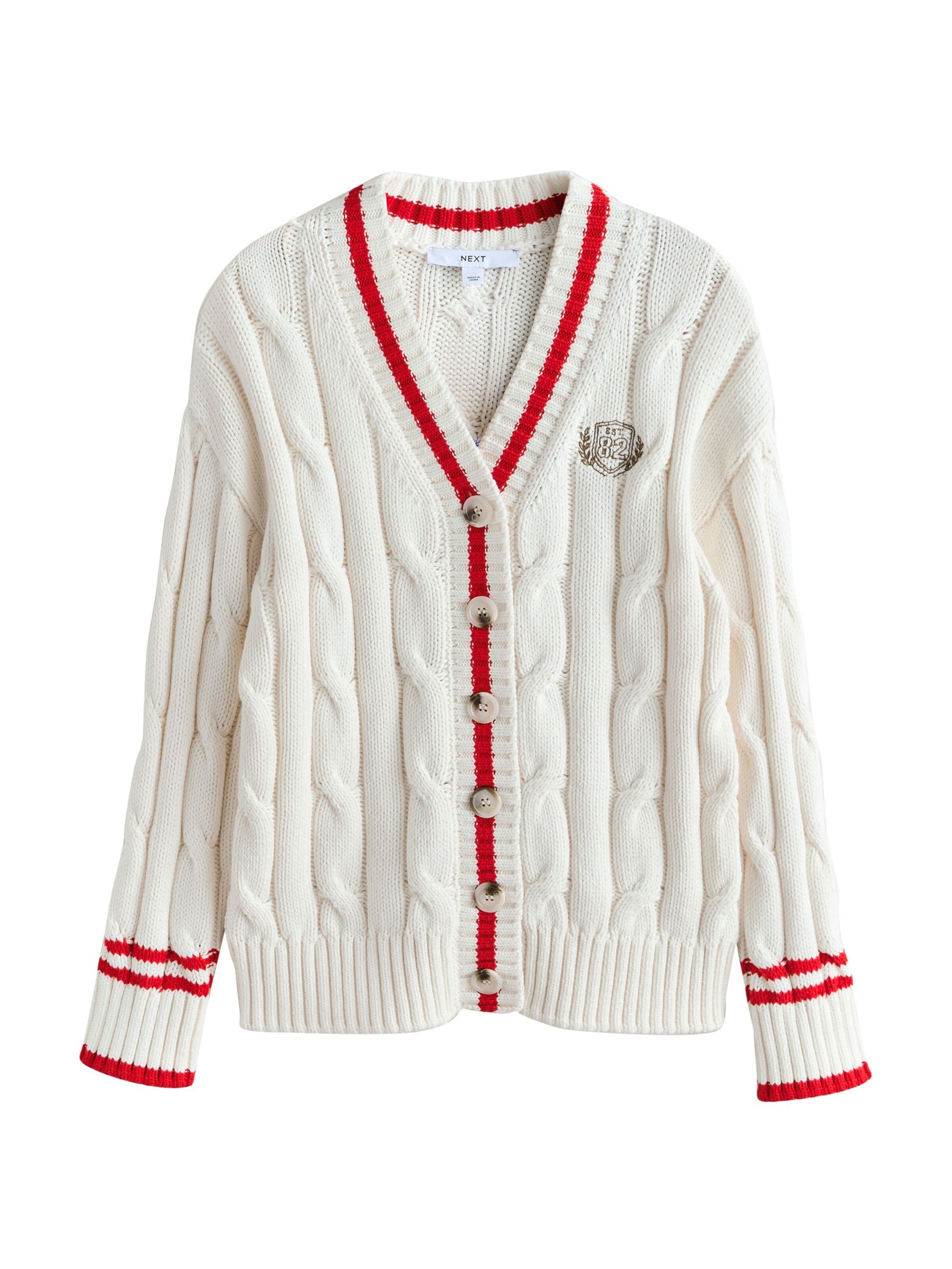 Next Плетена жилетка в бяло: отпред