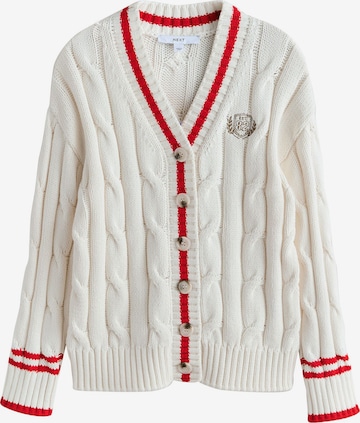 Next Плетена жилетка в бяло: отпред