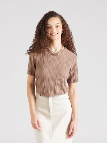 VILA Shirt 'PLISA' in Brown: front