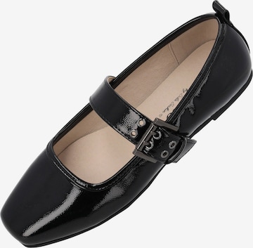 Palado by Sila Sahin Ballet Flats with Strap in Black: front
