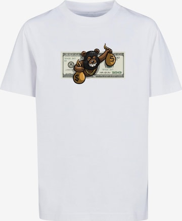 Mister Tee Shirt 'Money Bear' in Wit: voorkant