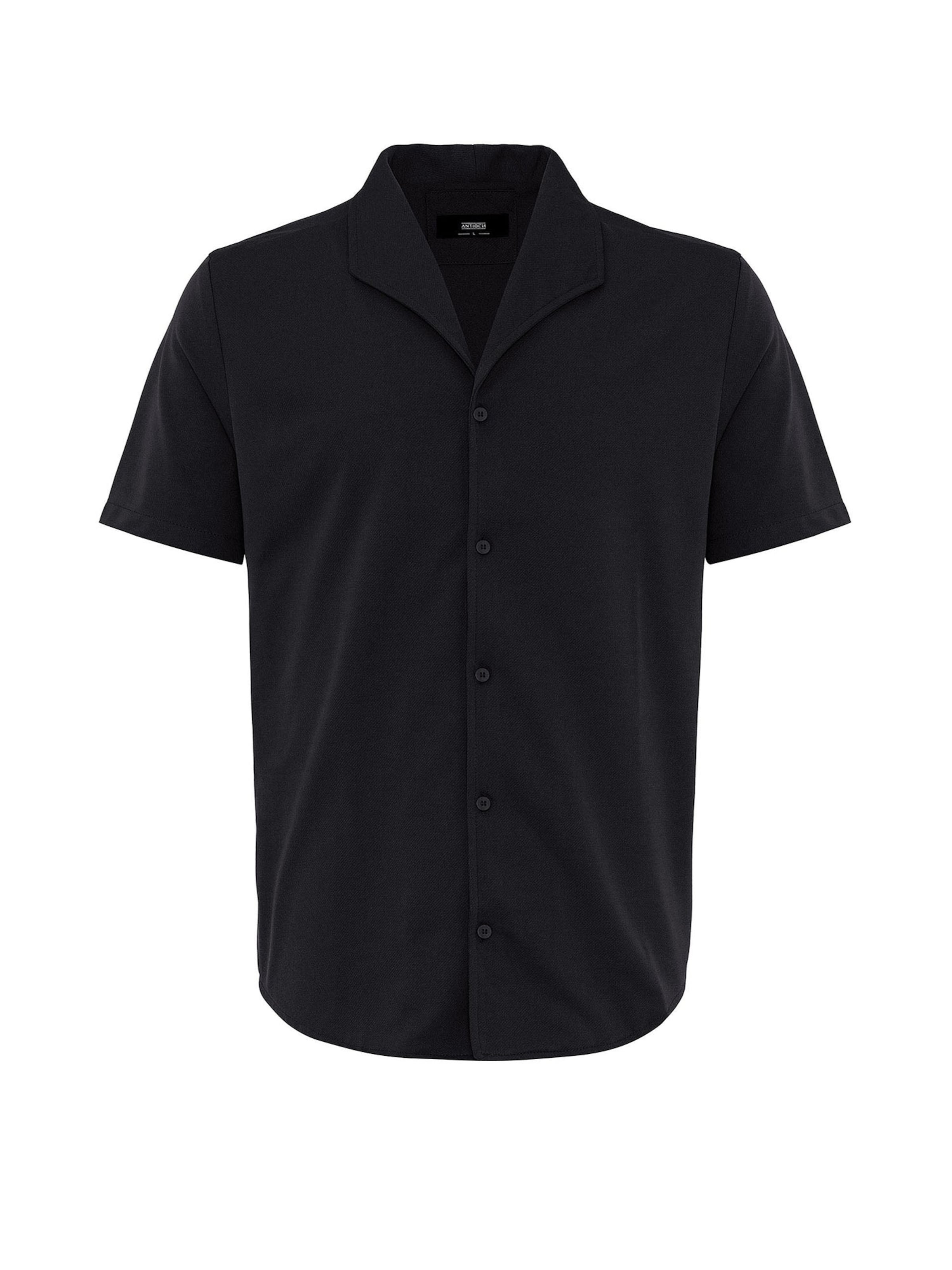 Antioch Regular fit Риза в черно: отпред