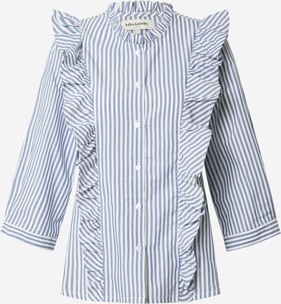 Lollys Laundry Bluse 'Hanni' in taubenblau / weiß, Produktansicht
