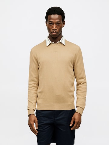 HUGO Pulóver 'San Cassius-C2' - bézs: elől