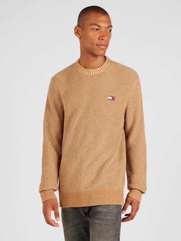 Tommy Jeans Πουλόβερ σε καφέ: μπροστά
