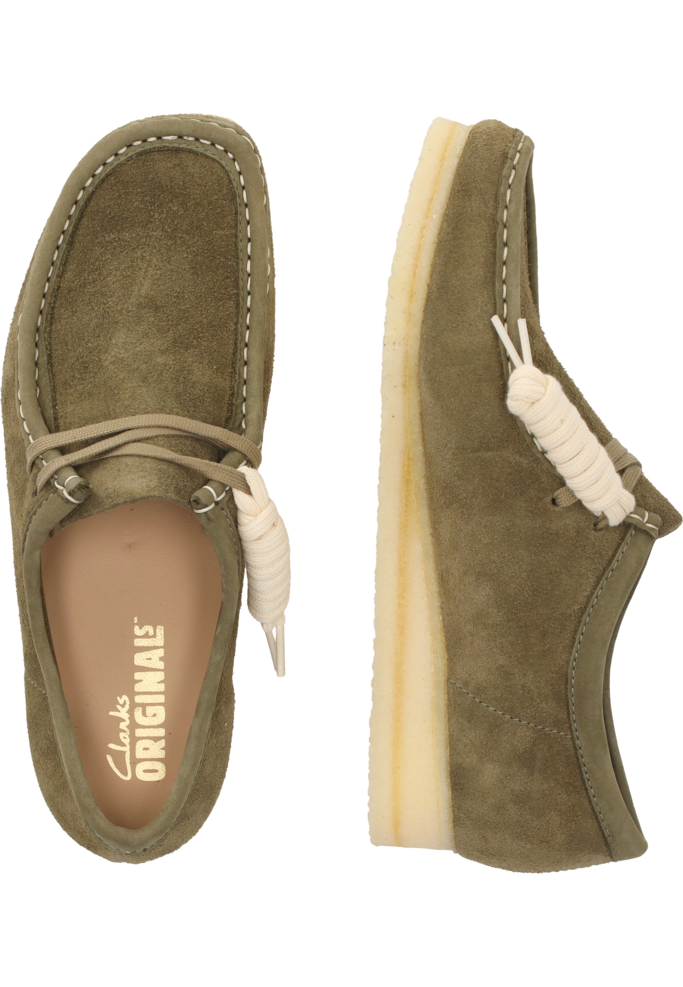 CLARKS Schnürschuhe 'Wallabee' in Grün