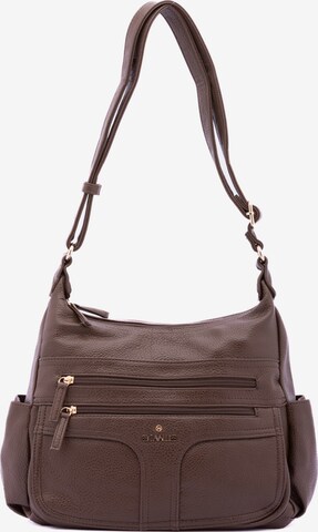 Borsa a spalla 'Borsa a Spalla Donna Ecopelle - Zip e Tasche Multiple' di B. Cavalli in marrone: frontale