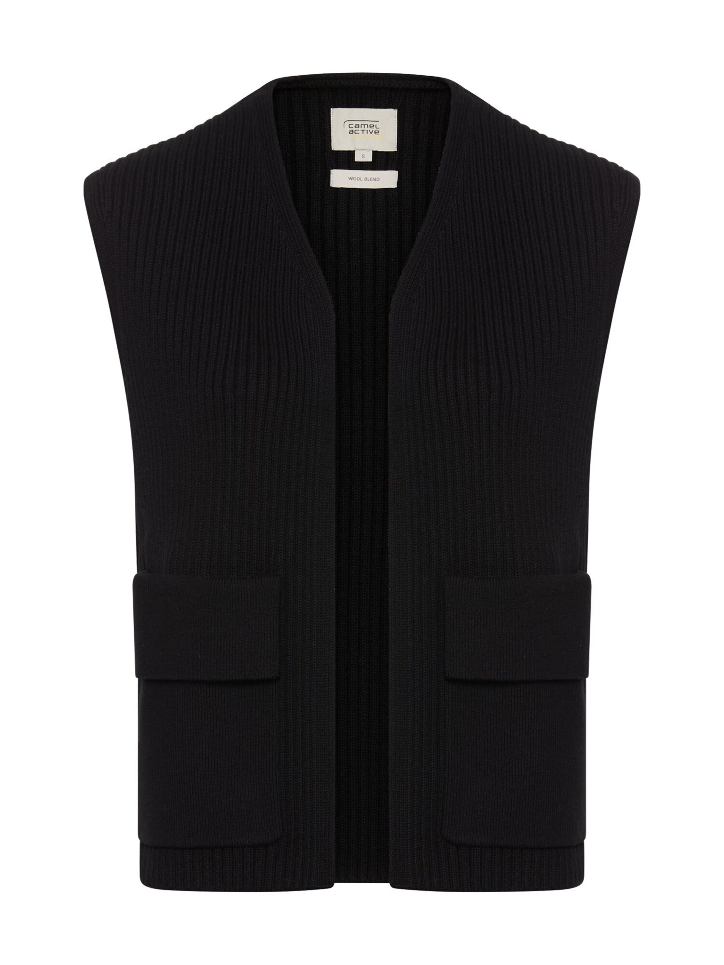 CAMEL ACTIVE Knitted Vest in Black: front