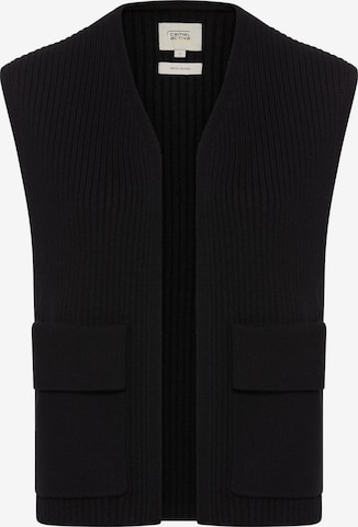 CAMEL ACTIVE Strickweste mit Taschen in Schwarz: Vorderseite