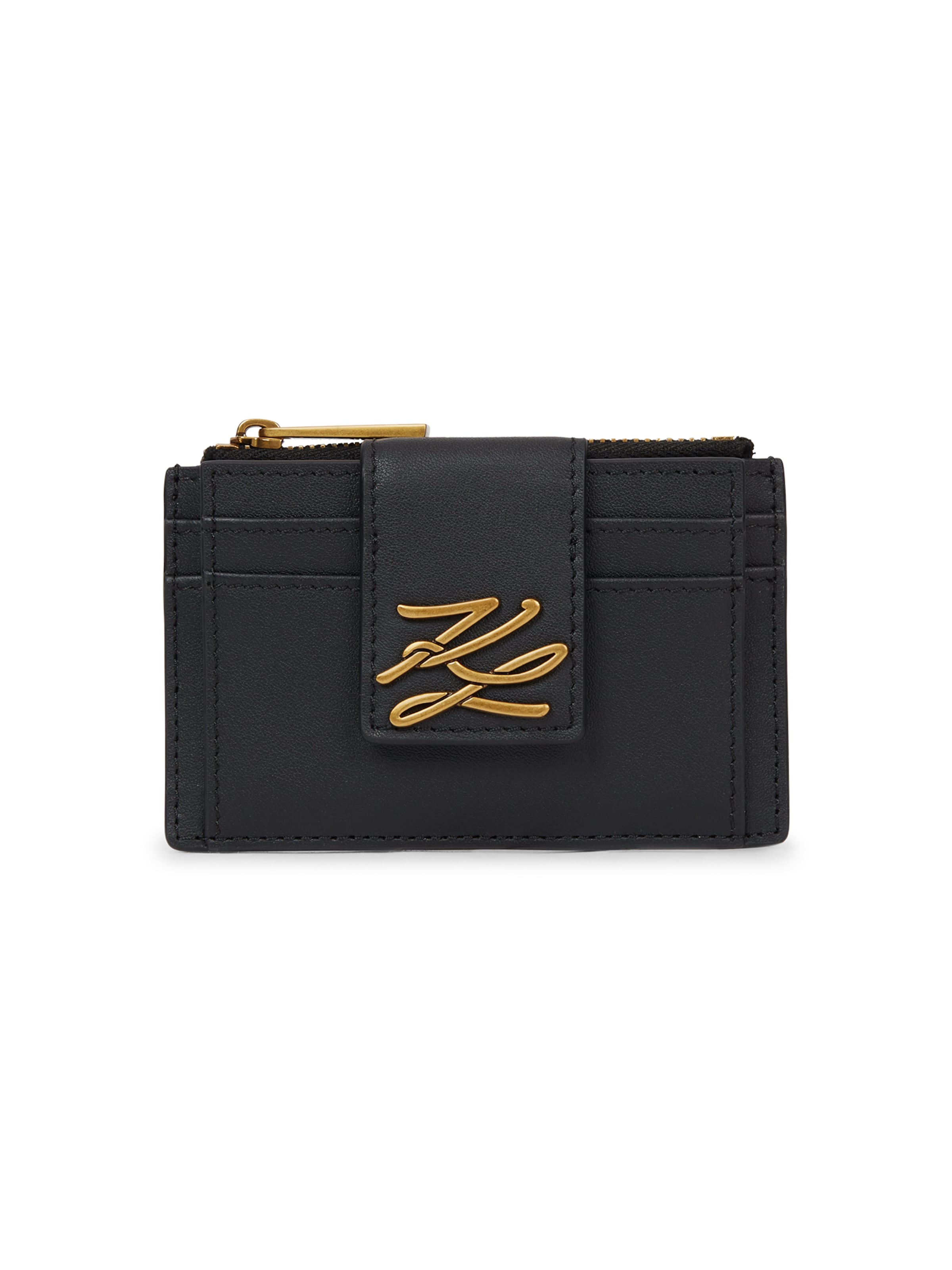 Karl Lagerfeld Kartenetui ' K/Autograph Kartenetui mit Reißverschluss ' in Schwarz: Vorderseite