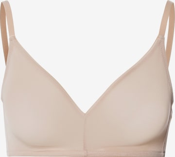 Hanro T-shirt Bra ' Smooth Illusion ' in Beige: front