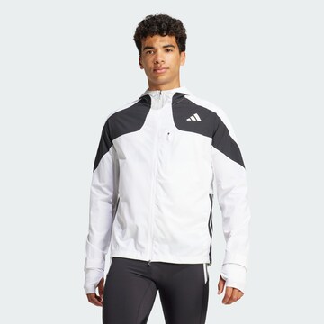 ADIDAS PERFORMANCE Sportjas 'Adizero' in Wit: voorkant