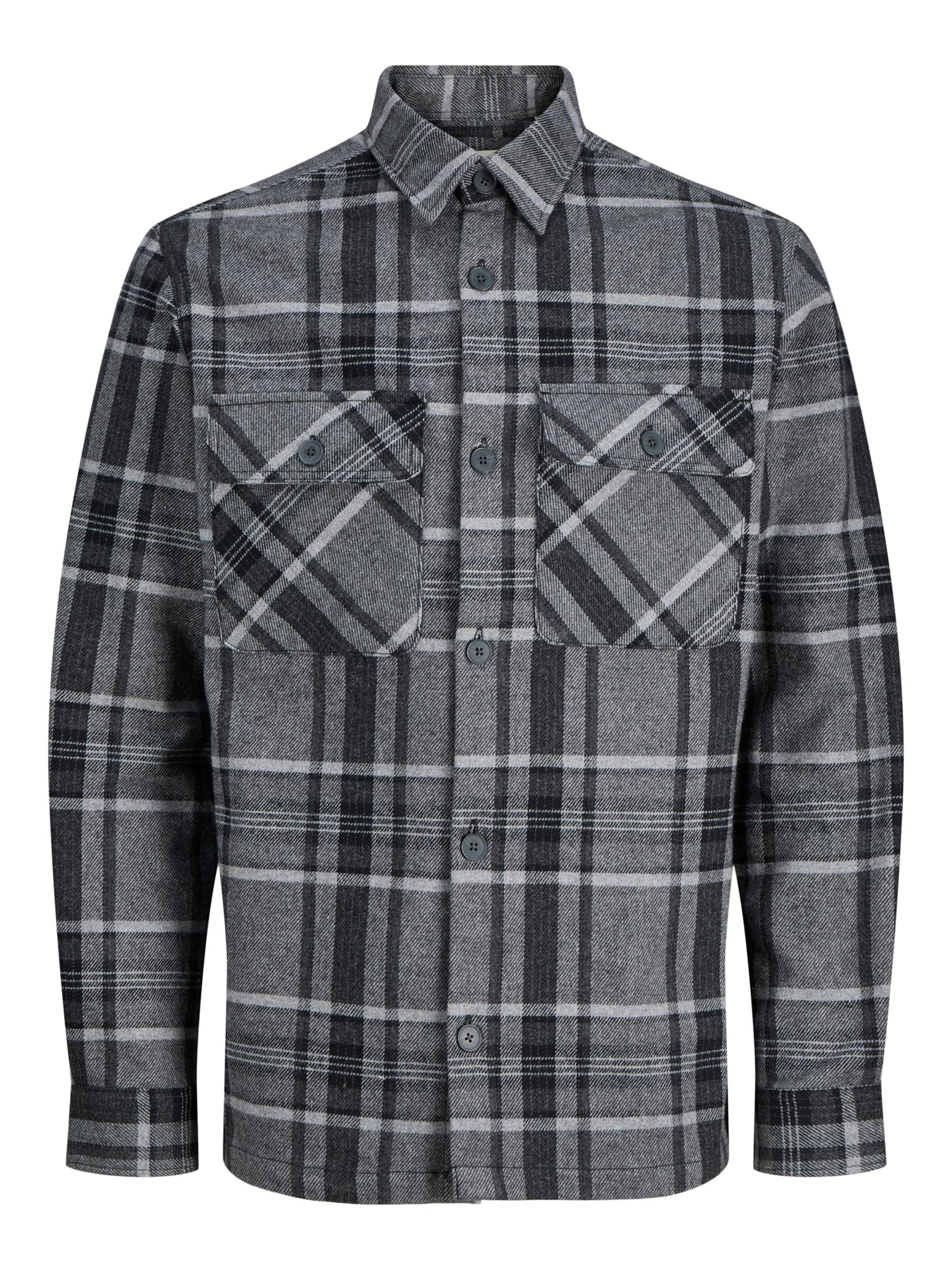 Jack & Jones Premium Button Up Shirt in Grey: front