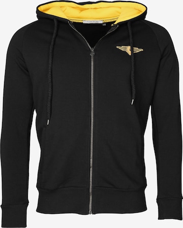 TOP GUN Zip-Up Hoodie in Black: front