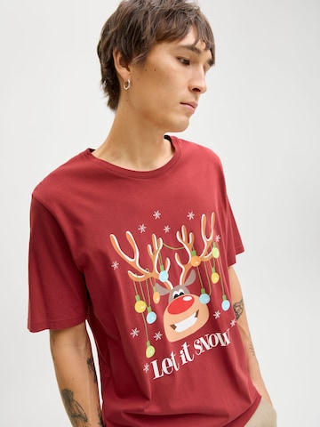 JACK & JONES Shirt 'X-Mas' in Red