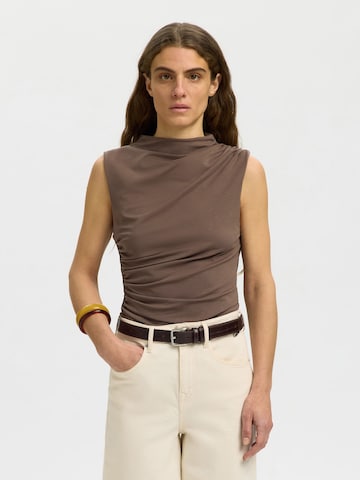SELECTED Blouse in Brown: front