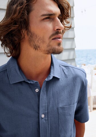 H.I.S Regular Fit Hemd in Blau