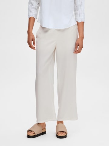 Wide Leg Pantalon SELECTED FEMME en blanc : devant