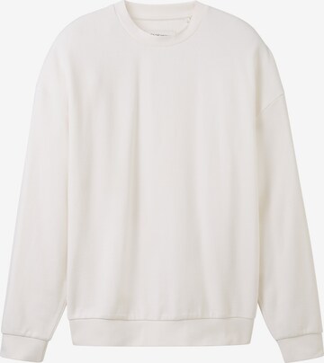 Sweat-shirt TOM TAILOR DENIM en blanc : devant