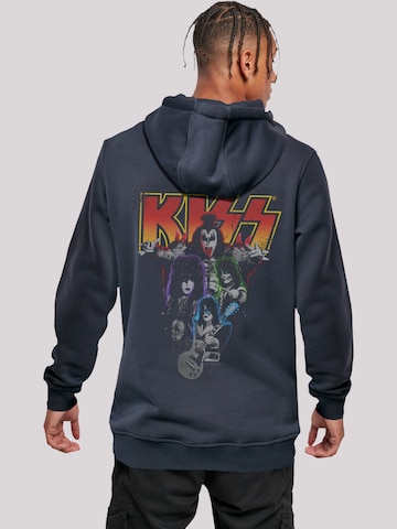 F4NT4STIC Sweatshirt 'Kiss Rock Music Band Neon Band' in Blau