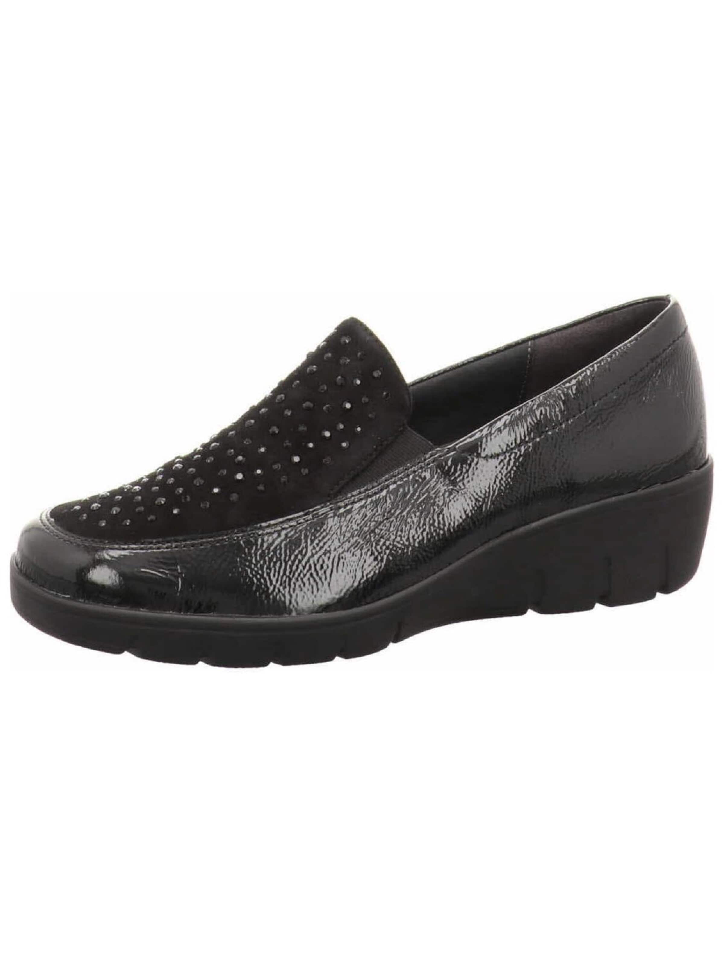 SEMLER Mocassins 'Slipper Damen J7155511001 Judith H Echtleder in schwarz' in Zwart: voorkant
